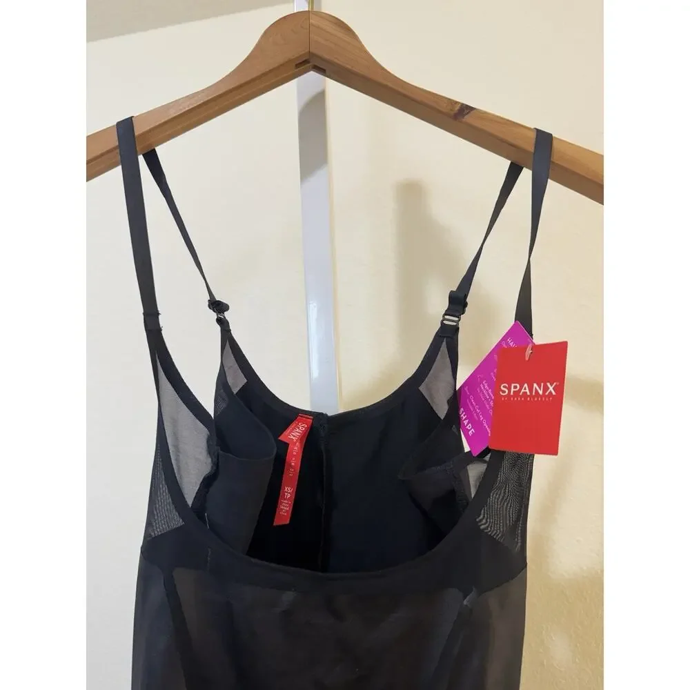 Spanx® Open-Bust Midthigh Bodysuit Shapewear Very Black size XS $168 FS6815